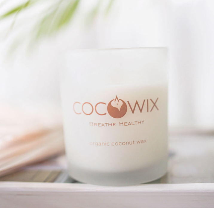Organic Coconut Wax Candle, Wooden Wick