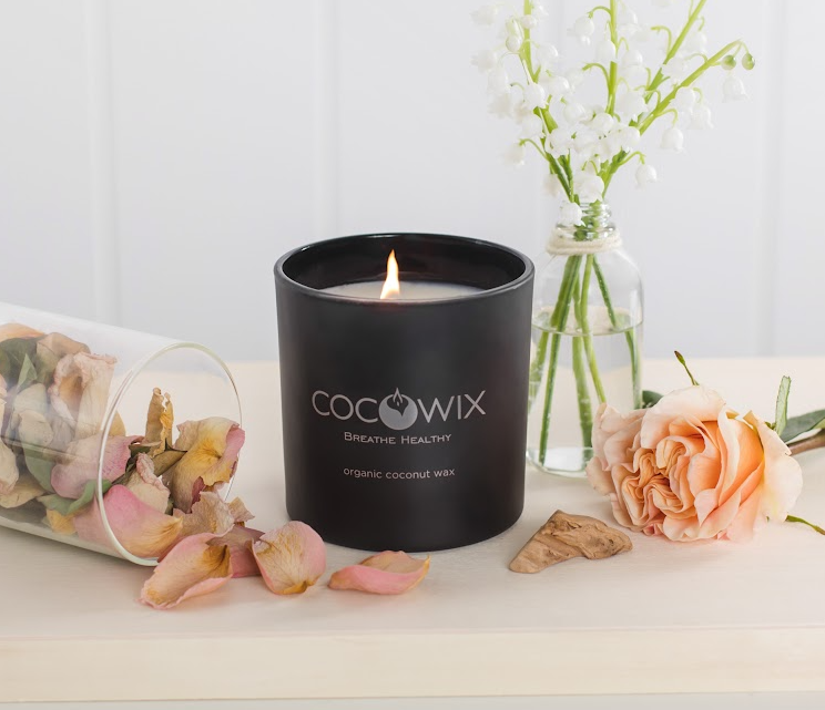 Organic Coconut Wax Candle, Wooden Wick
