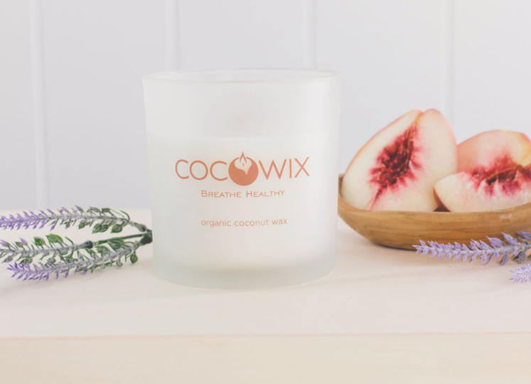 Organic Coconut Wax Candle, Wooden Wick