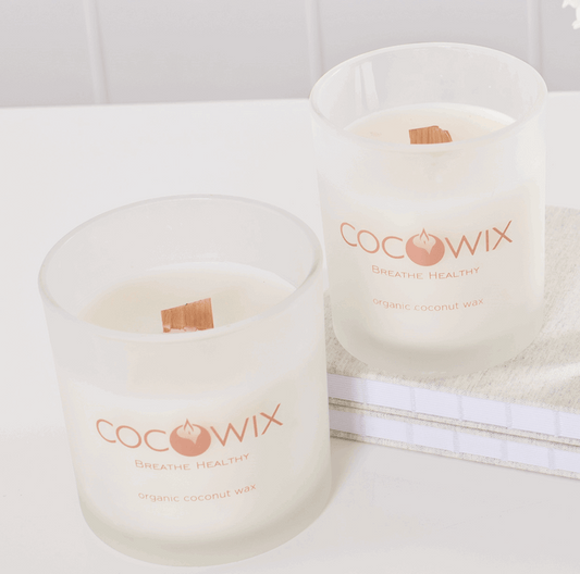 Organic Coconut Wax Candle, Wooden Wick