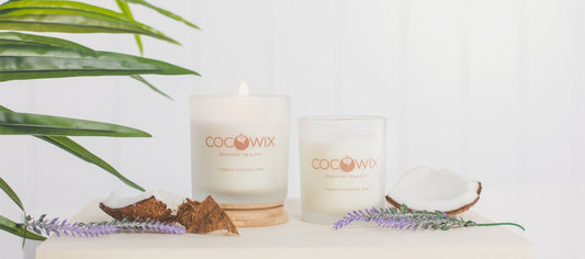 Organic Coconut Wax Candle, Wooden Wick