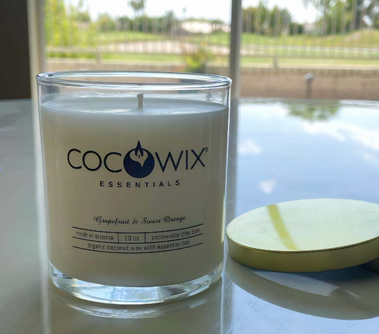 Organic Coconut Wax Candle, Wooden Wick, Essential Oils