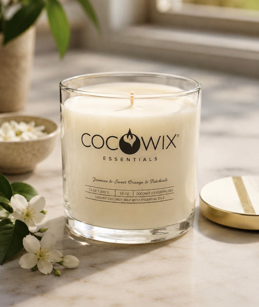 Jasmine, Sweet Orange, and Patchouli Essential Oils