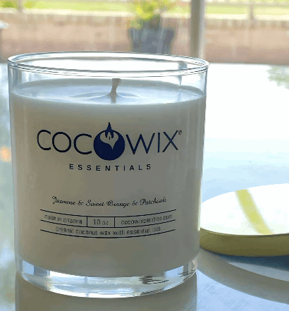 Organic Coconut Wax Candle, Wooden Wick, Essential Oils