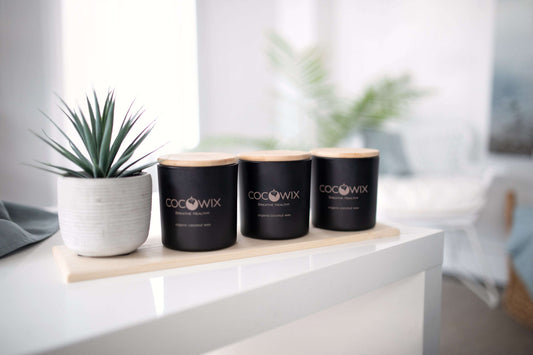 Organic Coconut Wax Candle, Wooden Wick