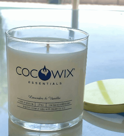 Organic Coconut Wax Candle, Wooden Wick, Essential Oils