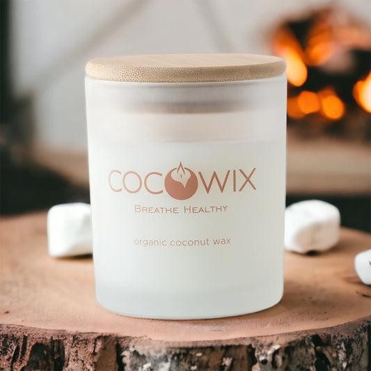 Organic Coconut Wax Candle, Wooden Wick