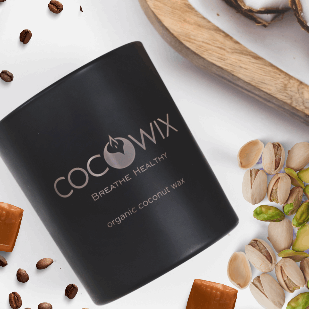Organic Coconut Wax Candle, Wooden Wick