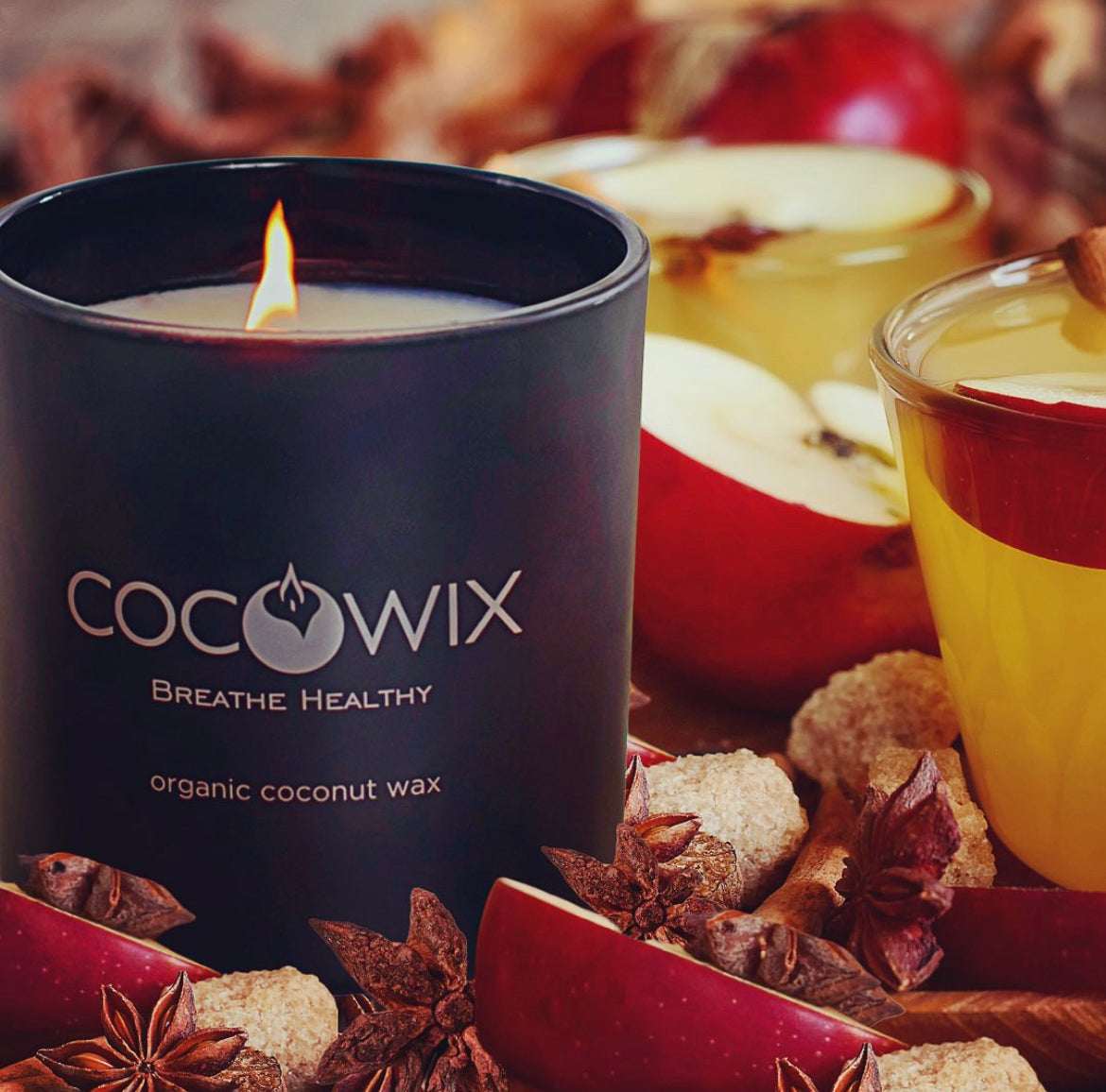 Organic Coconut Wax Candle, Wooden Wick