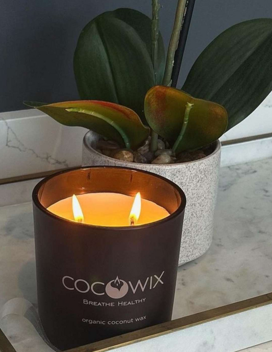 Organic Coconut Wax Candle, Wooden Wick