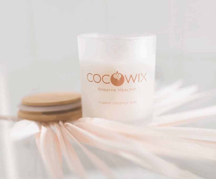 Organic Coconut Wax Candle, Wooden Wick