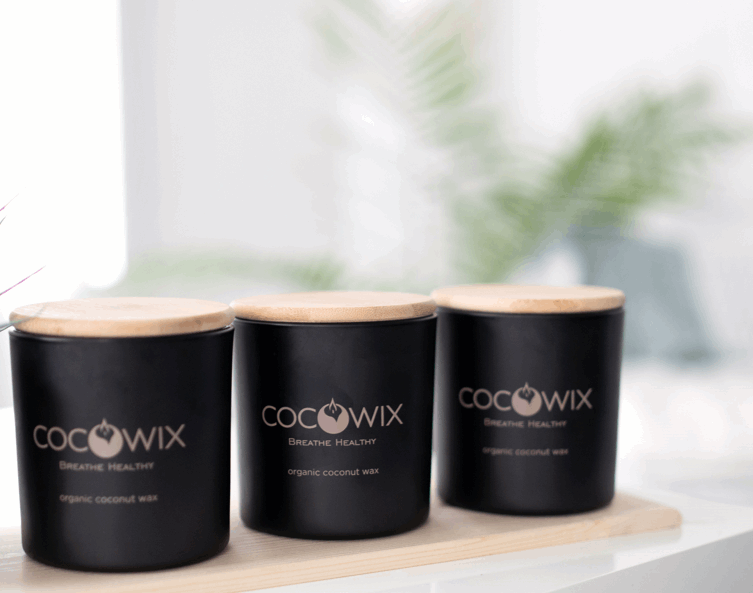 Organic Coconut Wax Candle, Wooden Wick