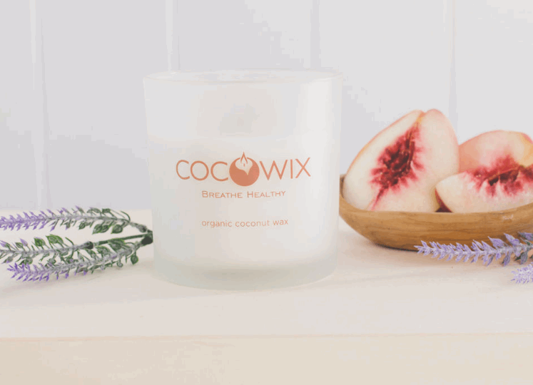 Organic Coconut Wax Candle, Wooden Wick