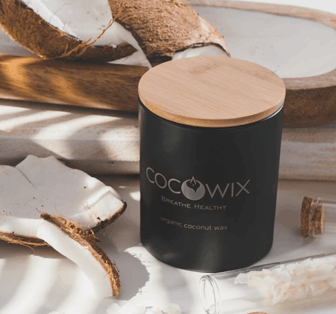 Organic Coconut Wax Candle, Wooden Wick