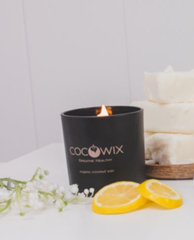 Organic Coconut Wax Candle, Wooden Wick