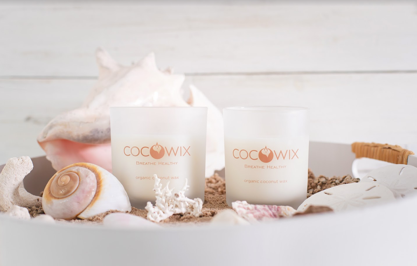 Organic Coconut Wax Candle, Wooden Wick