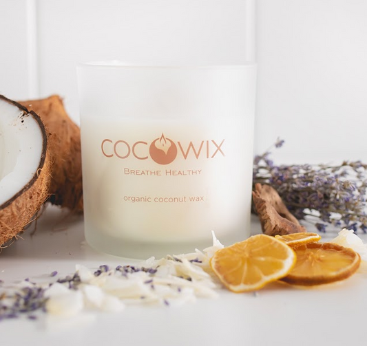 Organic Coconut Wax Candle, Wooden Wick