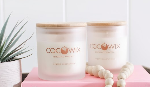 Organic Coconut Wax Candle, Wooden Wick