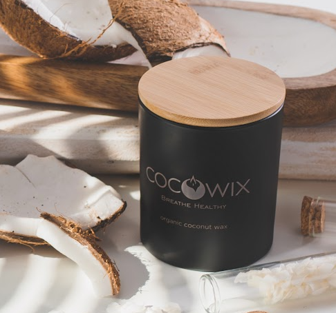 Organic Coconut Wax Candle, Wooden Wick
